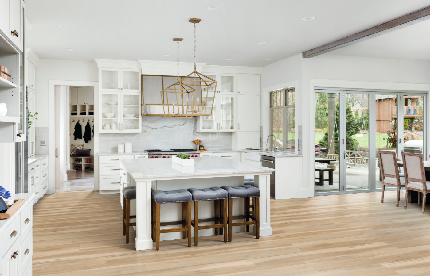 luxury vinyl flooring installation in kitchen wood look floors vinyl plank